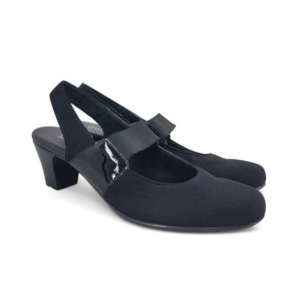 Munro‎ Ella Black Slingback Block Heels Size 6 | Minimalist Style - Picture 1 of 5